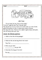 English Worksheet: Reading comprehension