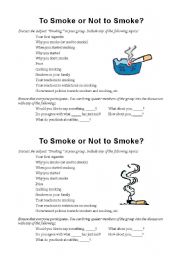 English Worksheet: To Smoke or Not to Smoke