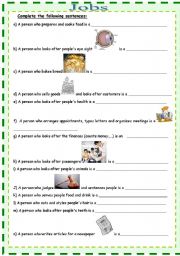 English Worksheet: JObs  What do they do? 