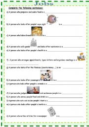 English worksheet: JObs  What do they do? 