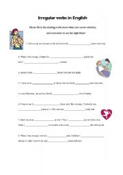 English worksheet: Irregular verbs in English