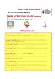 English Worksheet: Charlie Browns Valentine