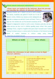 English Worksheet: kids and the internet (part2) / (3 pages) + key