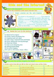 English Worksheet: kids and the internet  set (part1)/ (3pages)