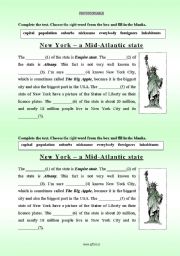 The state of NEW YORK - test + answer key