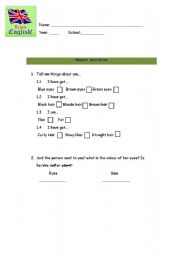 English Worksheet: Worksheet physical description