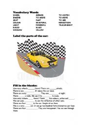 English worksheet: There is/there are for Car Fans