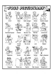 English Worksheet: job pictionary part 1 of 2