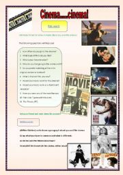 English Worksheet: cinema cinema : pair work + use of So and Neither