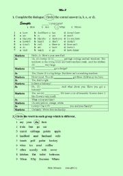 English worksheet: Test - Mix 2
