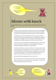 English Worksheet: Knock knock-idioms and phrasal verbs with knock
