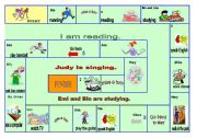 English Worksheet: WHATS TOM DOING. .Practice using the present continuous.
