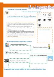 English Worksheet: If + imperative -how to draw eyes