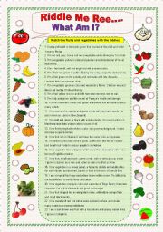 Fruits and Vegetables Riddles