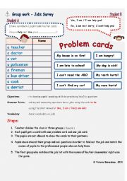 English Worksheet: Group Work- Jobs Survey