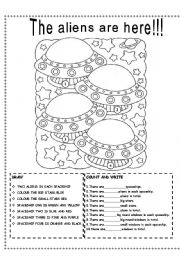 English Worksheet: THE ALIENS ARE HERE!!!