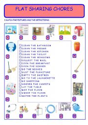 English Worksheet: FLAT SHARING CHORES