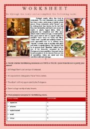 English Worksheet: Food/Restaurants