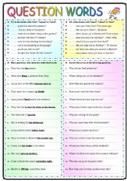 English Worksheet: QUESTIONS WORDS