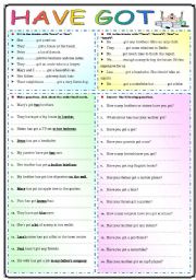 English Worksheet: HAVE GOT