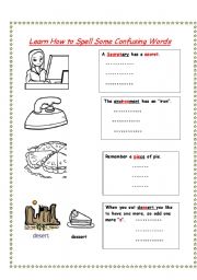 English worksheet: How to spell confusing words (2)