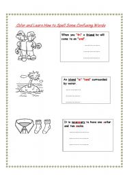 English Worksheet: How to spell confusing words