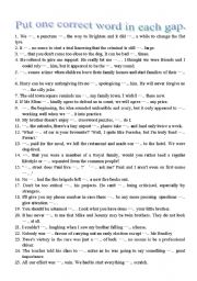 English Worksheet: gap filling_5