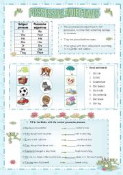 English Worksheet: possessive adjectives