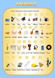 English Worksheet: Musical words