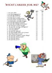English Worksheet: What career for me