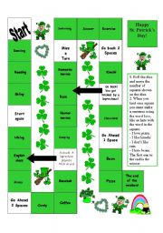 St. Patricks Day version love/ like/ hate simple present game 