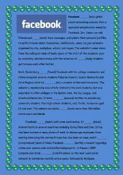 English Worksheet: Facebook history