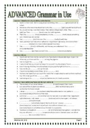 English Worksheet: 6 pages/14 exercises/ 123 sentences Advanced Grammar in Use 