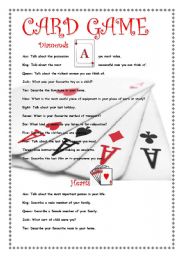 English Worksheet: card game