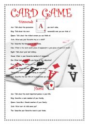 English worksheet: card game