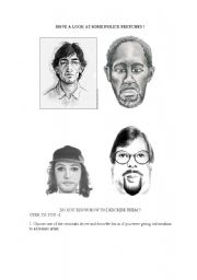 English worksheet: Police Sketch