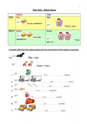 English Worksheet: this/ these - that/ those