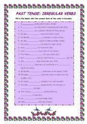 English Worksheet: Irregular Verbs 