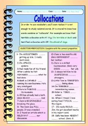 Collocations(Adjective+preposition)