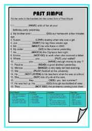 English Worksheet: Past simple