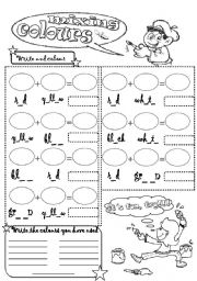 English Worksheet: MIXING COLOURS