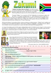 English Worksheet: Fifa World Cup  Comprehension with Key