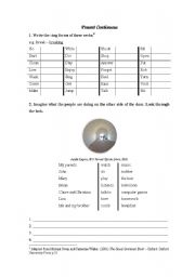 English worksheet: present continuous