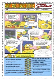 English Worksheet: BART AND LISAS DUTIES (3 PAGES WITH KEY)