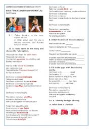 English Worksheet: SONG: 