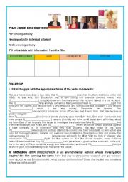 English Worksheet: MOVIE: ERIN BROCKOVICH