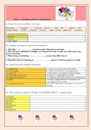 English Worksheet: SHOPPING-CONSUMER SOCIETY/ADVERTISING AND TEENS-VOCABULARY