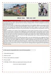 English Worksheet: FREEDOM - BERLIN WALL FALL 