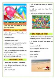 English Worksheet: CONVERSATION- CHRISTMAS HOLIDAYS ARE OVER!