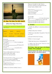 English Worksheet: SONG - THE HANDS THAT BUILT AMERICA-U2 